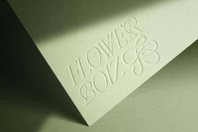  Logodesign und Produktion von veredelten Grusskarten für das Floristikstudio »Flower Boiz«